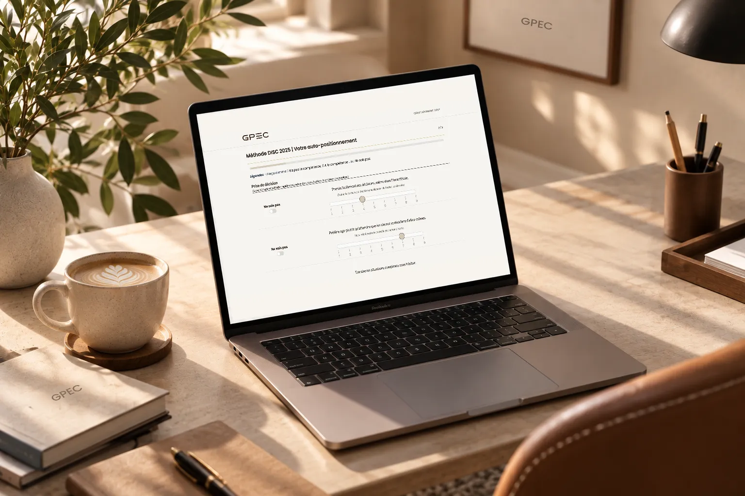 Questionnaire GPEC dans un bureau lumineux