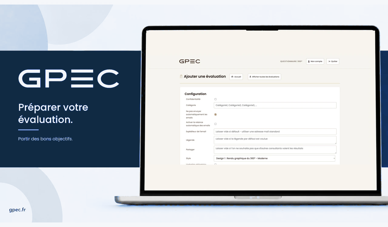 Configuration d’une évaluation dans GPEC